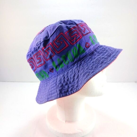 Vintage 90s Laguna Beach California Spell Out Geometric Surf Graphic Bucket Hat - Picture 6 of 8